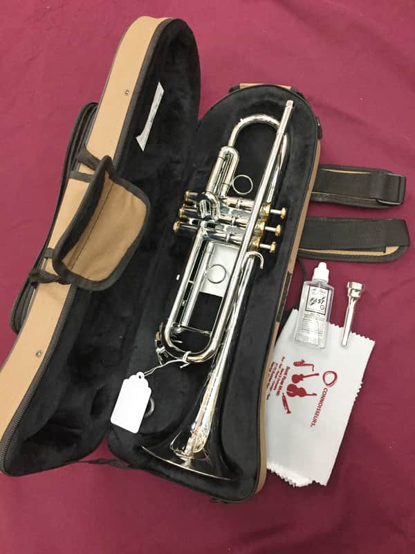 Musikwerks Pro Trumpet-Solid Silver Leadpipe-Silver Plated-One Piece Bell-NICE! image 1