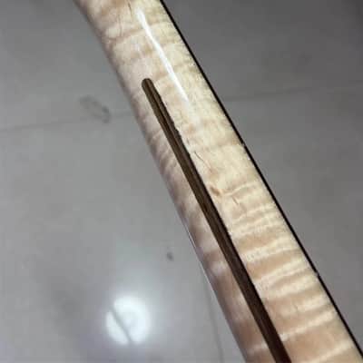 22Frets Natural color Flame Maple Electric guitar Neck Rosewood DIY gloss parts image 2