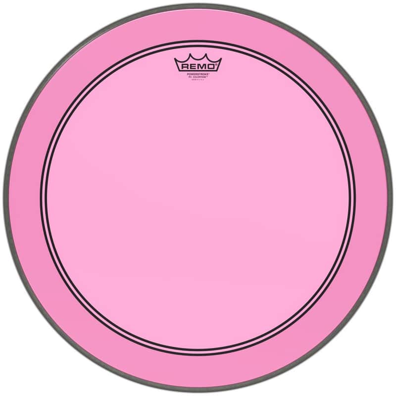 Remo 20" Powerstroke P3 Colortone Pink Bass Drum Head image 1