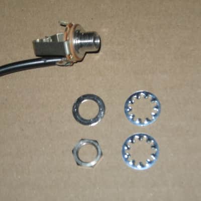 A+ 2010s Gibson control harness: 1 volume 500K audio long shaft pot + nut/washer, 1 tone 500K audio long shaft pot + nut/washer, wires, wire insulation, blue capacitor 0.022 uF, jack + nut/washer (NO switch, NO wires for connecting switch) image 17