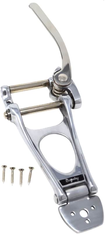 Genuine Bigsby B12 Vibrato Tailpiece with Tension Bar, Polished Aluminum Chrome image 1