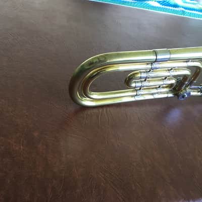 SUMMER DEAL F E OLDS LOS ANGELES .554 / .565 DUAL BASS TROMBONE 10INCH BELL SINGLE ROTAR 1948 EXCELLANT SHAPE ORG. CASE WITH MPC image 24