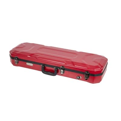 Crossrock 4/4 size Violin Case | ABS Molded Hardshell with Interior Compartment, 2 Bow Holders, Security Lock, and Detachable Straps-Red image 4