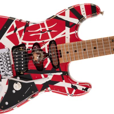 EVH Striped Series Frankie Electric Guitar. Red/White/Black Relic image 14