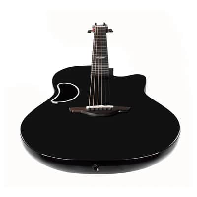 WINZZ AFO300C Solid Spruce Top With Carbon Fiber Back Acoustic Electric Guitar - Black image 12