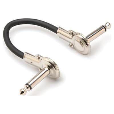 Hosa Patch Cables 6 inch (~152mm) 2-Pack 1/4" Angled Flat ( pancake ) ends image 3