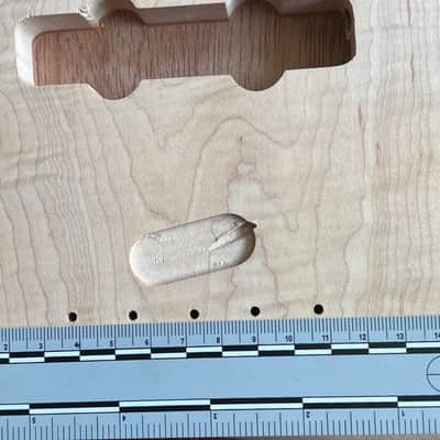 Compact Offset Bass Body NOS- High End Maple Top-Mahogany accent -solid ONE-piece Butternut (White Walnut) Back - Unfinished Front Routed LIMITED Luthier Supply R29 image 20
