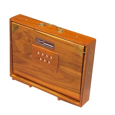 2 Octave Shruti Box Handmade Teak Wood Drone Instrument 440Hz With Gig Bag image 5