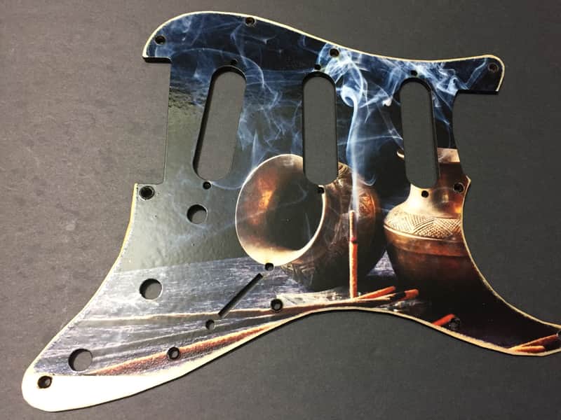 FTGP Relic Incense wood art pickguard for Stratocaster plus sticker image 1