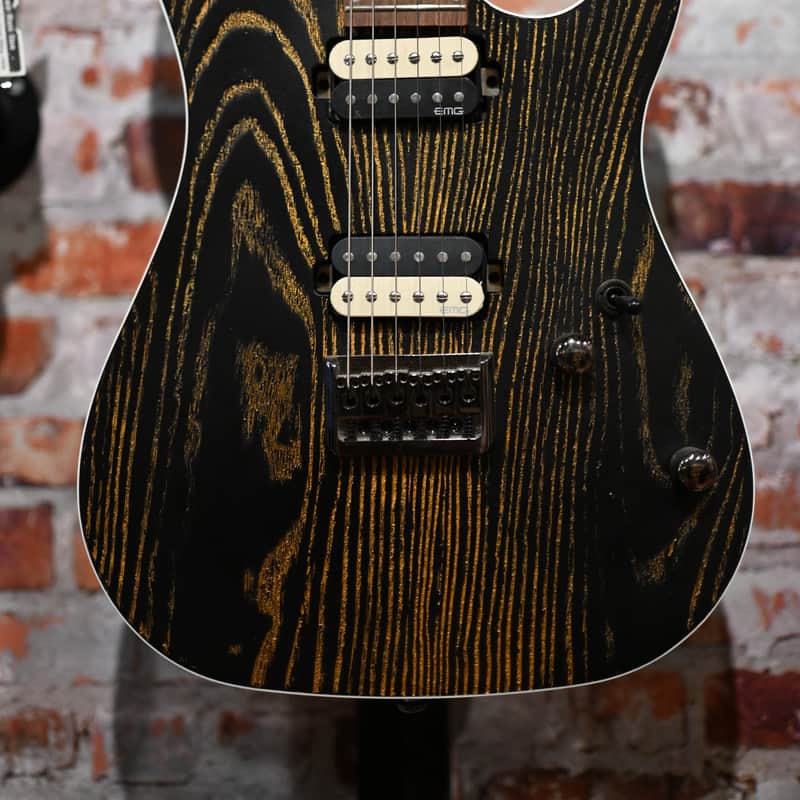 Cort Cort KX300 Etched Black Gold with EMG RetroActive Super 7…