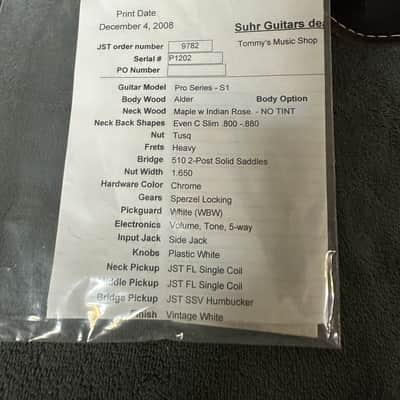 SUHR Pro Series S1 2008 inc. Original Case image 8