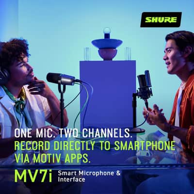 Shure MV7i Smart Microphone with Built-in Audio Interface - Podcast & Musician Mic with 2 Channels, XLR and 1/4", USB-C for Mac/PC/Phone, Advanced DSP Features, All-Metal Design, Auto Level Mode image 6