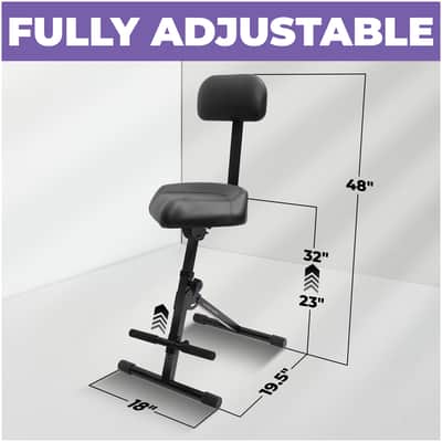Liquid Stands Adjustable Guitar Stool with Backrest - Drum Seat, Musician Chair image 2