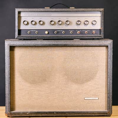 1963 Silvertone 1484 Twin Twelve Tube Amplifier Head and 2x12 Cab with original Jensen C12Q C7506 2 Speakers image 2