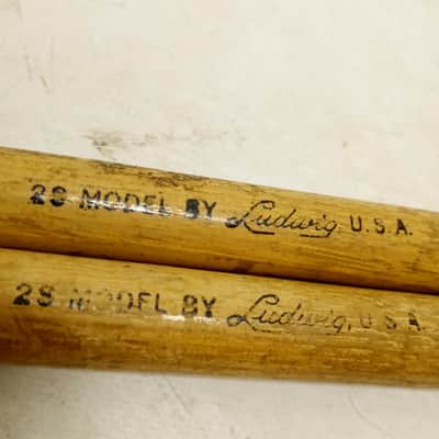 Ludwig 2x Drum Sticks 2S Model Classic Script Logo Vintage60s Thick/Fat Wood-Tip image 2