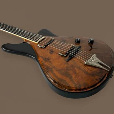 Jesselli Guitars Modernaire Circa 1989-1990 Natural Walnut & Ebony. Owned by Alan Rogan touring tech for Keith Richards. (Authorized Jesselli Dealer) image 6