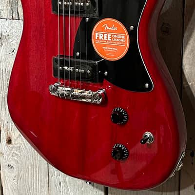 New Squier Paranormal Strat-O-Sonic - Crimson Red Transparent, Wicked Cool Guitar! Pro Set Up and Fast Free Shipping! image 5
