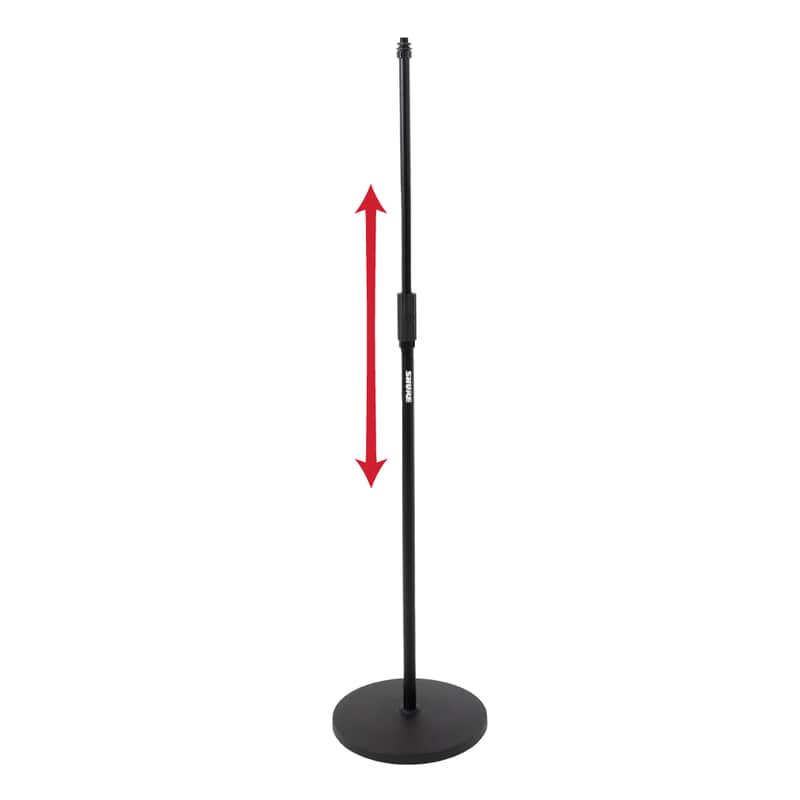 B-Stock Shure by Gator Round Base Mic Stand with Standard Height-Adjustable Twist Clutch and 12" Base; (SH-RBMICSTAND12) image 1