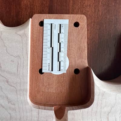 High End Offset Bass Body – Unfinished THICK Curly Maple Top, Solid ONE piece Mahogany Back, Front Routed NOS- limited luthier supply R4 image 13