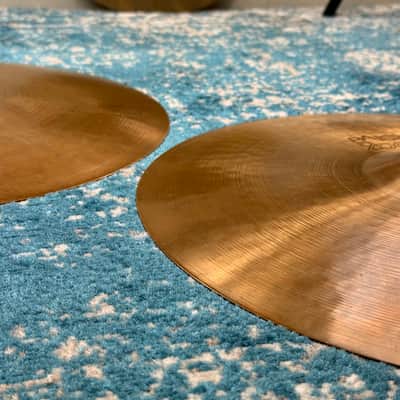 15” 1975 Paiste 2002 BLACK LABEL Hihats 961g 1130g Golden Patina! image 9