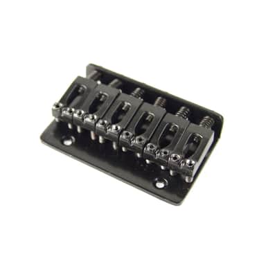 Small Non-tremolo Electric Guitar Hardtail Bridge 6-Saddle, Black 65mm
