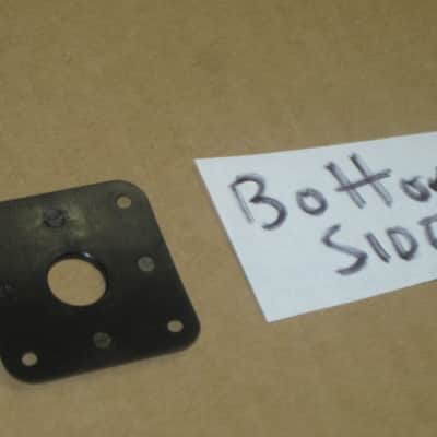 lightly used (lightly relic'd) genuine Gibson PRJP-010 Black Plastic Jack Plate for Les Paul + very clean gold screws (clean or used silver finish screws available upon request) [1990s - 2020s (specifically from 2008)] image 14