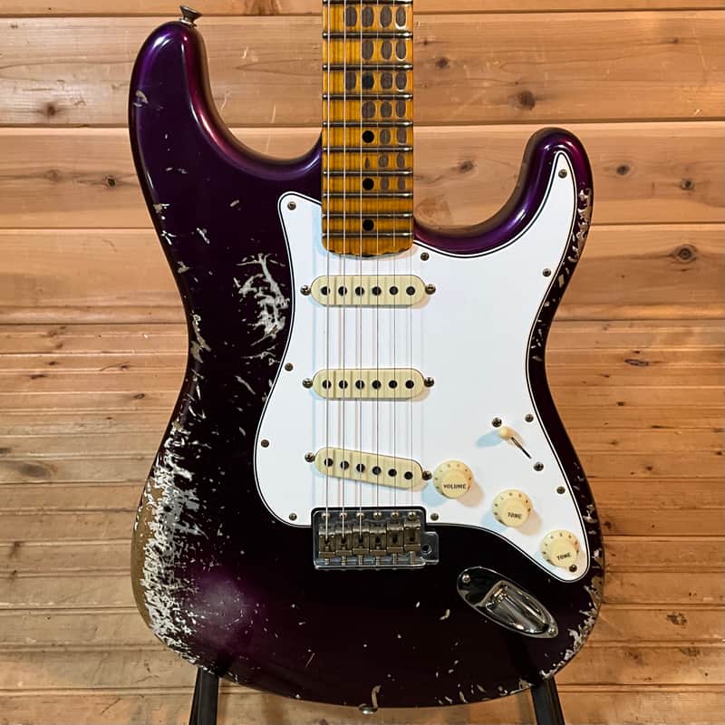 Fender Custom Shop 1969 Stratocaster Heavy Relic Electric Guitar - Aged Purple Metallic image 1