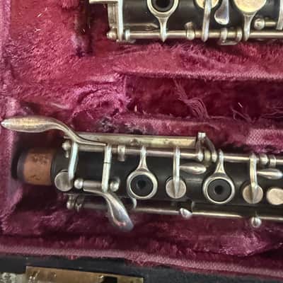 Noblet brand wood Oboe with case and reed. Made In France image 2
