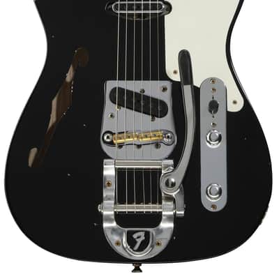 Fender Custom Shop Postmodern Telecaster Thinline Journeyman Relic Semi-hollowbody Electric Guitar - Aged Black image 1