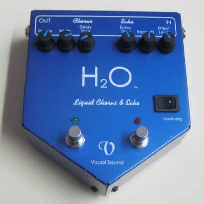 used Visual Sound H2O V1 (with cursive V) Liquid Chorus & Echo early 2000s + battery, strings, and a new set of rubber FEET (NO box / NO paperwork) image 3