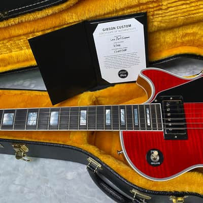 NEW! Gibson Dealer Select Custom Shop Les Paul Custom AAA Figured Flame Top - Transparent Red / Natural Back - Authorized Dealer - WOW! 9.5 lbs - G07455 image 14