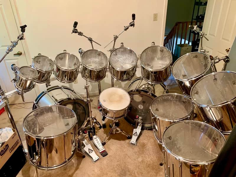 Dunnett Classic Drums 14 Piece Custom Stainless Steel Kit image 1