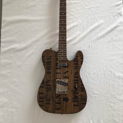 Electric Guitar - Brown Reclaimed Wood - T-Style - Fork Lift 027 image 3