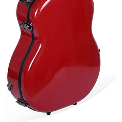 Crossrock Fiberglass Acoustic Guitar Case with TSA Lock for Martin Grand Performance-Red image 1