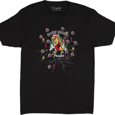 Genuine Fender 2025 Ugly Christmas Tee, Black, S, Small