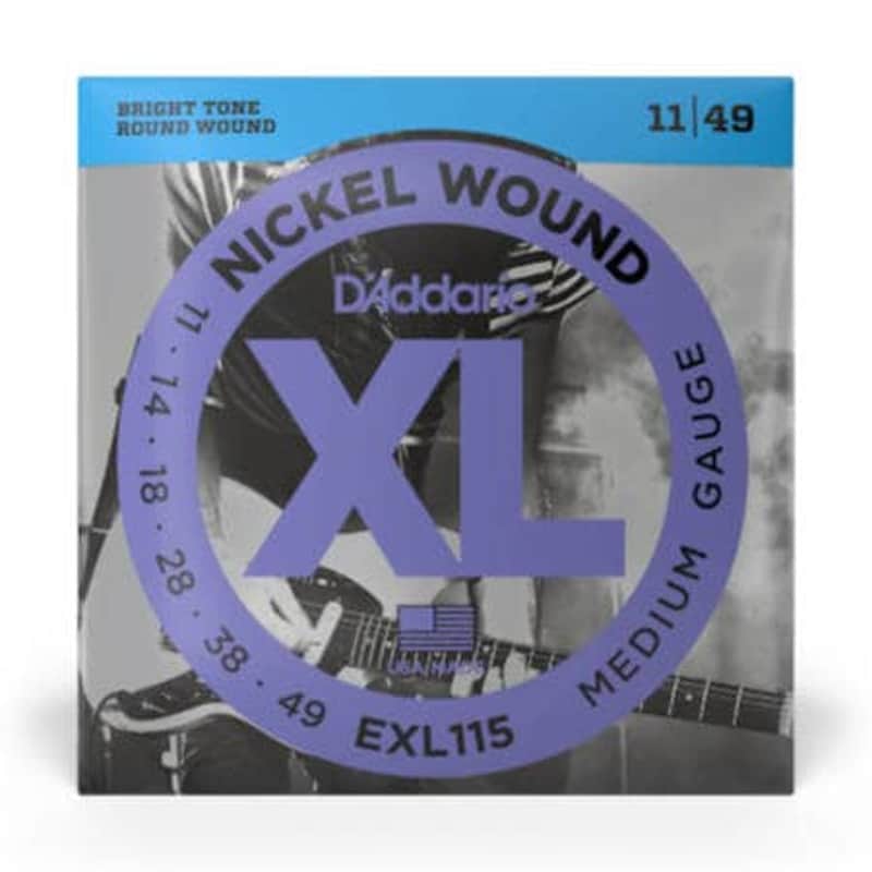 D'Addario EXL115-3D Nickel Wound Electric Guitar Strings, 3 Sets, Medium/Blues-Jazz Rock, 11-49, 3 Sets image 1