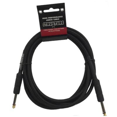 5 PACK Black 10ft Strukture 6MM Woven Instrument Cable 1/4" to 1/4" SC10W thick ABS inner sleeve image 2