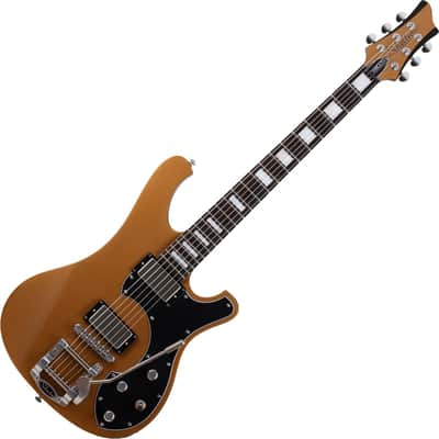 Schecter Stargazer-6 Vibrato guitar in Metallic Gold image 1