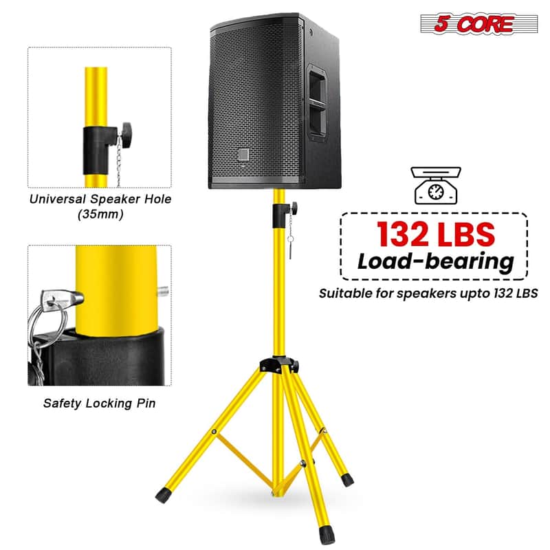 5 Core Speaker Stand Height Adjustable 54" Heavy Duty PA DJ Tripod Studio Monitor Stands image 1
