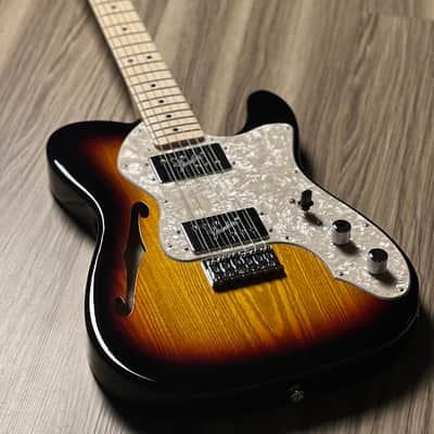 Fender Japan MIJ FSR Collection Traditional 70s Telecaster Thinline with Maple FB in 3-Tone Sunburst image 2