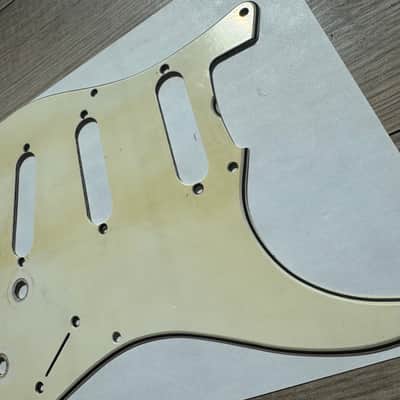 Vintage USA 54 8 Hole 50's Fender Stratocaster 56 Vintage Pickguard Celluloid / Nitrate White / Cream 1954 thru 58 RI image 9