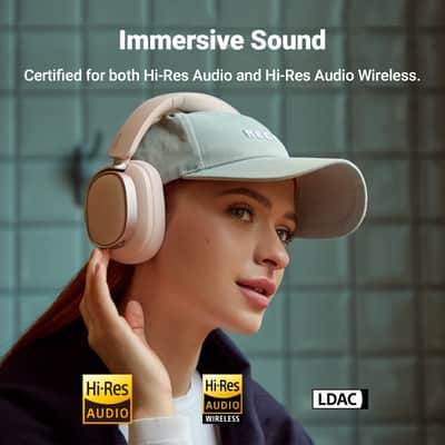 Edifier Active Noise Cancelling Headphones, Over Ear Bluetooth Headset, 92H Playtime Wired & Wireless Hi-Res Audio Certified, Fast Charging Clear Calls for Home Office Travel - Pink image 3