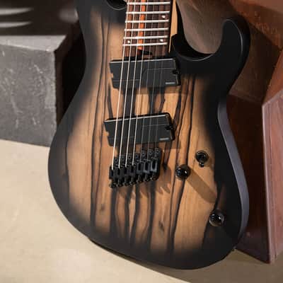 Cort KX507MS-NBB KX Series Pale Moon Ebony Top Mahogany Body Maple & Purple Heart 5-Ply Laminated Neck 7-String Multiscale Electric Guitar image 14