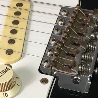 LEFTY! 1986 Vintage Fender Squier ‘62 Left Strat Guitar Fujigen E Serial Relic Mayer Black 1 Tribute 7.2 Lb HSC image 9