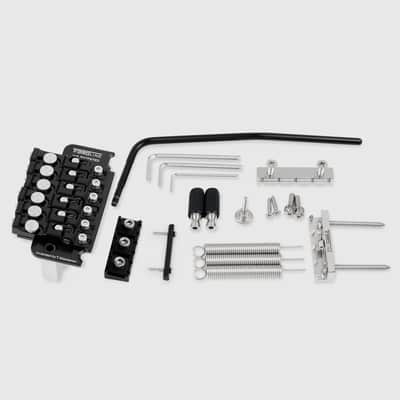 Tremoline FT36T-R3-BS Stainless Steel double locking tremolo + R3 (42.8mm) Locking Nut, Black image 3
