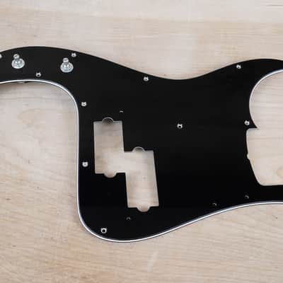 Fender PB62 PB57 LH Precision P Bass Pickguard Left Handed Prewired Loaded with Pots, Capacitor, and Jack MIJ / CIJ Black 3 Ply Unused Old Stock 13 Hole Vintage Style Reissue image 2