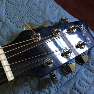 Washburn acoustic guitar 1995 Black Dreadnought D10B image 6