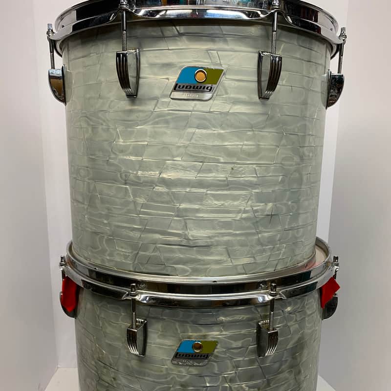 Ludwig 70's 15" and 16"  Maple Concert Toms - Sky Blue Pearl image 1
