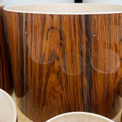 ROSEWOOD and Maple 9 pcs shell set - DOUBLE BASS - 5 ply core Drum Shell 9 pcs set - Clear gloss polished BEST OFFERS ACCEPTED! image 3