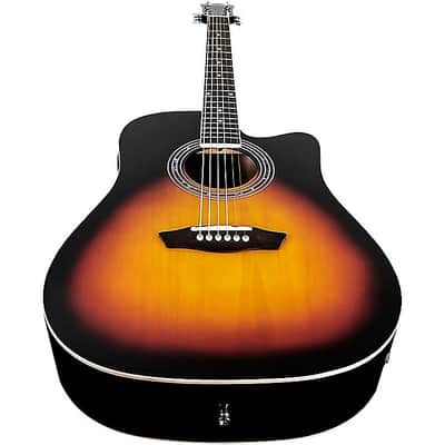 Washburn WA90CEVSB Dreadnought Acoustic Electric Guitar Vintage Sunburst image 6